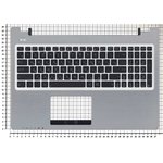 Клавиатура (топ-панель) для ноутбука Asus K56 серебристо-черная