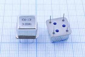 Управляемый напряжением (VCXO) Генератор кварцевый 24МГц с перестройкой ПЧ:+/-130ppm; гк 24000 \VCXO\HALF\T/CM\3,3В\\