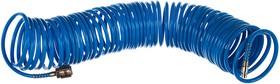Фото 1/8 Pegas Шланг спиральный синий с быстросъемными соед. профи 20бар 5*8мм 15 PGS-4908