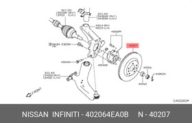 402064EA0B, Диск тормозной передний вентилируемый Qashqai (J11) (2014 - )