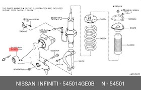 545014GE0B, Рычаг INFINITI Q50 13- передний левый нижний