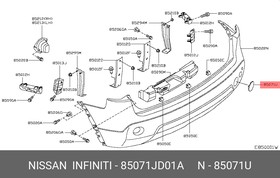 85071JD01A, Заглушка бампера буксировочного крюка NISSAN: QASHQAI (J10)