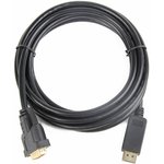 CC-DPM-DVIM-1M, Кабель; вилка DisplayPort,DVI-D (24+1) вилка; 1м; черный