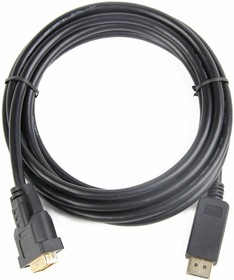 Фото 1/2 CC-DPM-DVIM-1M, Кабель; вилка DisplayPort,DVI-D (24+1) вилка; 1м; черный