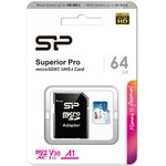 Карта памяти 64Gb MicroSD Silicon Power Superior Pro + SD адаптер ...