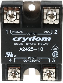Фото 1/5 A2425-10, Solid State Relay, Panel Mount, 90-280 VAC