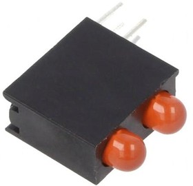 Фото 1/2 OSR6LX3E34B-3F2B, LED; in housing; red; 3mm; No.of diodes: 2; 20mA; Lens: diffused; 30°