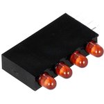 H30D-4SD, LED; in housing; red; 3mm; No.of diodes: 4; 20mA; Lens: red,diffused
