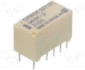 G6SK-2-DC3, Signal Relay 3VDC 2A DPDT(14.8x7.3x9.2)mm THT