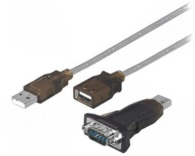 Фото 1/2 93128, Адаптер USB-RS232, вилка USB A,D-Sub "папа" 9pin, 1,5м, USB 2.0