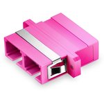 36A-40-2S-02MG, Оптический адаптер OM4, дуплекс SC, с фланцами, пурпурный