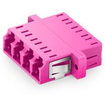 36A-40-4L-02MG, Оптический адаптер OM4, квадро LC, с фланцами, пурпурный
