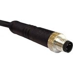 PXPTPU05FIM04ACL010PUR, Cordset, M5 Plug - Bare End, 4 Conductors, 1m, IP67, Black