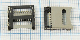 Держатель карты памяти , тип SD micro, контакты 8C4C, монтаж SMD, марка micro SD-8CF, экранированный