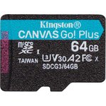 Карта памяти microSDXC UHS-I U3 Kingston Canvas Go! Plus 64 ГБ, 170 МБ/с ...