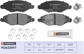 M2623597, Колодки тормозные Peugeot 206 98- передние Marshall