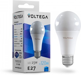 Voltega VG2-A60E27cold15W ЛОН E27 4000К 15W