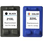 4646767387, Комплект совместимых картриджей HP 21XL Black + HP 22XL Color
