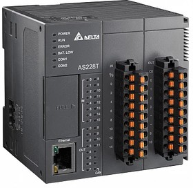Фото 1/2 Процессорный модуль AS200, 64K шагов, 16DI/12DO, Ethernet, CANopen, 2xRS485, mini USB, AS228T-A