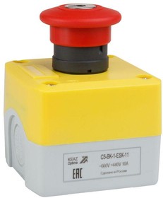 Пост кнопочный OptiSignal D22 C5-BK-1-ESK-11 1НО+1НЗ авар. стоп. с ...