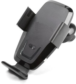 Фото 1/3 Держатель в автомобиль c беспроводной зарядкой Qi для смартфона в воздуховод LP черный