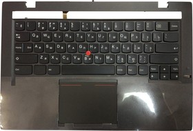 Фото 1/2 Клавиатура (топ-панель) для ноутбука Lenovo ThinkPad X1 Carbon Gen 2 2014 черная с темно-серым топкейсом и подсветкой