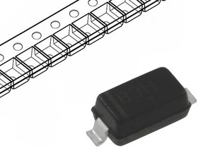 Фото 1/6 MBR0530T1G, Schottky Diodes & Rectifiers 0.5A 30V