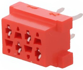 Фото 1/4 215079-4, Micro-MaTch Series Straight Through Hole Mount PCB Socket, 4-Contact, 2-Row, 2.54mm Pitch, Solder