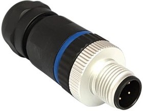 Фото 1/3 PXPPAM12FIM03ASTPG9, M12 Straight Plug Cable plug, 3 Poles, A-Coded, Screw Terminal