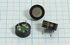 Фото 1/3 Излучатель звука магнитоэлектрический без генератора 12x 5мм, 1.5В, 16 Ом, 2.048 кГц; зм 12x 5\ 1,5\16\2,048\ 2P6,5\WEC12-105