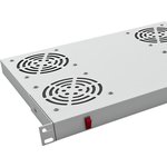 SYSMATRIX FU 0017.700 Модуль вентиляторный 19", 4 вентилятора, выключатель, цвет серый (RAL 7035)