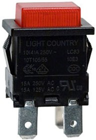 LC-8304BROT2-G, кнопка красная без фиксации с подсветкой 250В 10A (аналог EP-11), Switronic | купить в розницу и оптом