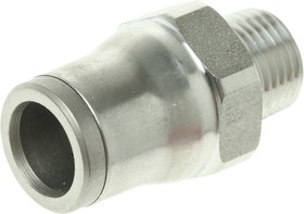 Фото 1/2 3805 08 11, LF3800 Series Straight Threaded Adaptor, NPT 1/8 Male to Push In 8 mm, Threaded-to-Tube Connection Style