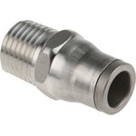 3805 08 14, LF3800 Series Straight Threaded Adaptor, NPT 1/4 Male to Push In 8 ...