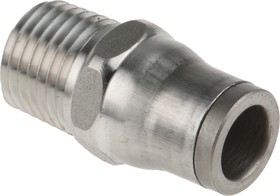 Фото 1/3 3805 08 14, LF3800 Series Straight Threaded Adaptor, NPT 1/4 Male to Push In 8 mm, Threaded-to-Tube Connection Style