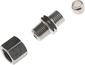 1805 06 11, LF3000 Series Straight Threaded Adaptor, NPT 1/8 Male to Push In 6 mm, Threaded-to-Tube Connection Style