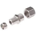 1805 10 14, LF3000 Series Straight Threaded Adaptor, NPT 1/4 Male to Push In 10 ...