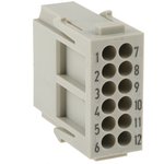 09140123001, Heavy Duty Power Connectors 12P MALE MODULE HAN MODULAR DD