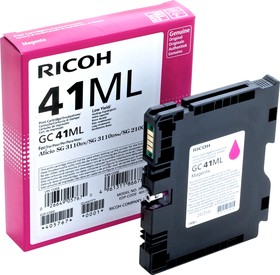 Фото 1/10 Ricoh GC 41ML (405767), GC 41ML Картридж для гелевого принтера Пурпурный
