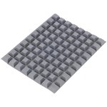 SJ-5018 (GRAY), Bumpers / Feet MED TAPERED SQ GRY 80 PER PAD