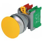 XE30-1O/C Y, Переключатель: кнопочный, Фикс.пол: 1, NC + NO, 30мм, желтый, IP65
