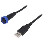 USB 2.0 Adapter cable, mini USB plug type B to USB plug type A, 3 m, black