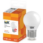 LLE-G45-9-230-30-E27, Лампа LED G45 шар 9Вт 230В 3000К E27 IEK