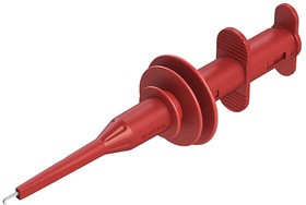 CT4401-2, Test Clips 8kV Hook Clip with 4mm Sheathed Banana Jack, Red