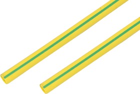 Фото 1/2 21-5007, Трубка термоусаживаемая ТУТ нг 15,0/7,5мм, желто-зеленая, упаковка 50 шт. по 1м