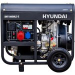Дизельный генератор Hyundai DHY 8000LE-3, 380/220/12 В, 6.5кВт, на колёсах с АКБ