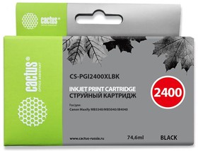 Фото 1/7 Картридж струйный Cactus CS-PGI2400XLBK PGI-2400XLBK черный пигментный (74.6мл) для Canon MAXIFY iB4040/ МВ5040/ МВ5340