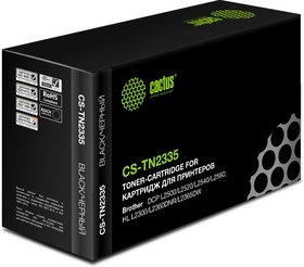Фото 1/10 Картридж лазерный Cactus CS-TN2335 TN-2335 черный (1200стр.) для Brother DCP L2500/L2520/L2540/L2560