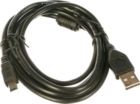 Кабель USB 2.0 Pro AM/miniBM 5P 1.8м экран черный CCF-USB2-AM5P-6