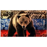 Флаг прямоугольный на липучке Медведь фон флаг S09202007